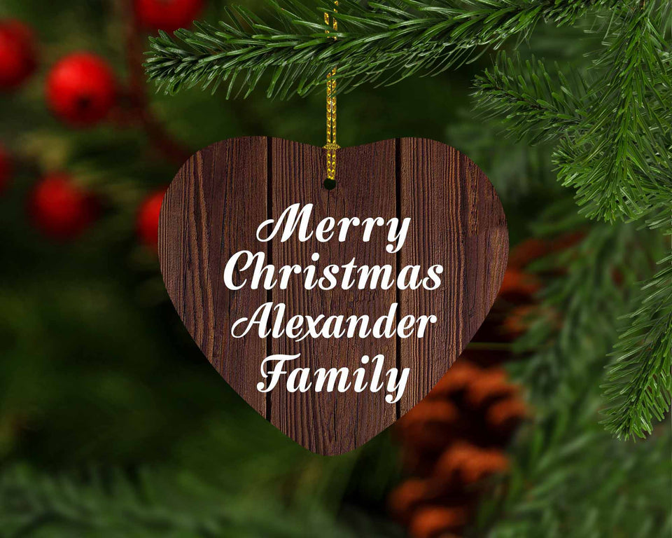 Merry Christmas Alexander Family - Heart Ornament D