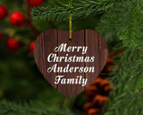 Merry Christmas Anderson Family - Heart Ornament D
