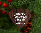 Merry Christmas Arnold Family - Heart Ornament D