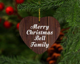 Merry Christmas Bell Family - Heart Ornament D