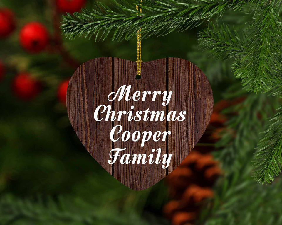Merry Christmas Cooper Family - Heart Ornament D