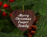 Merry Christmas Cooper Family - Heart Ornament D