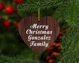Merry Christmas Gonzalez Family - Heart Ornament D