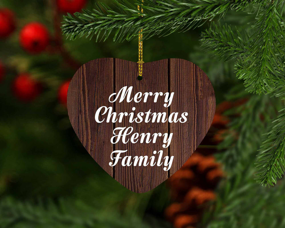Merry Christmas Henry Family - Heart Ornament D