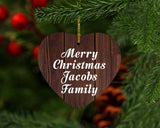 Merry Christmas Jacobs Family - Heart Ornament D
