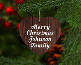 Merry Christmas Johnson Family - Heart Ornament D