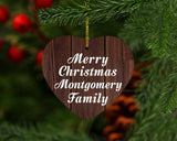 Merry Christmas Montgomery Family - Heart Ornament D