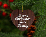 Merry Christmas Rice Family - Heart Ornament D
