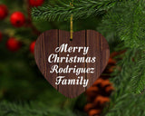 Merry Christmas Rodriguez Family - Heart Ornament D