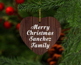 Merry Christmas Sanchez Family - Heart Ornament D