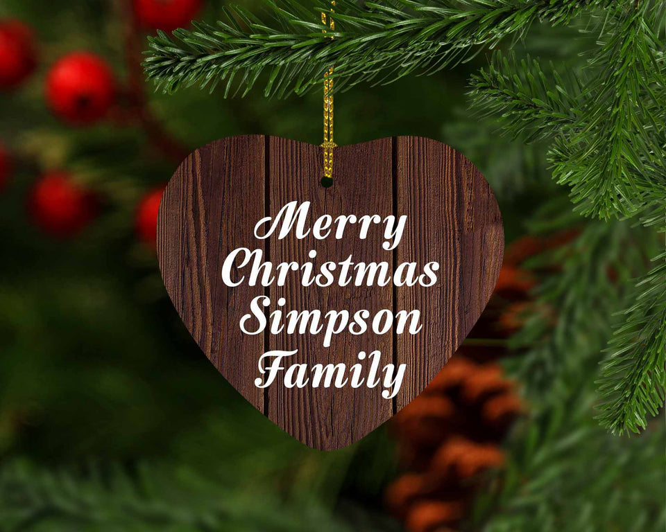 Merry Christmas Simpson Family - Heart Ornament D