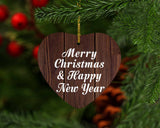 Merry Christmas & Happy New Year - Heart Ornament D