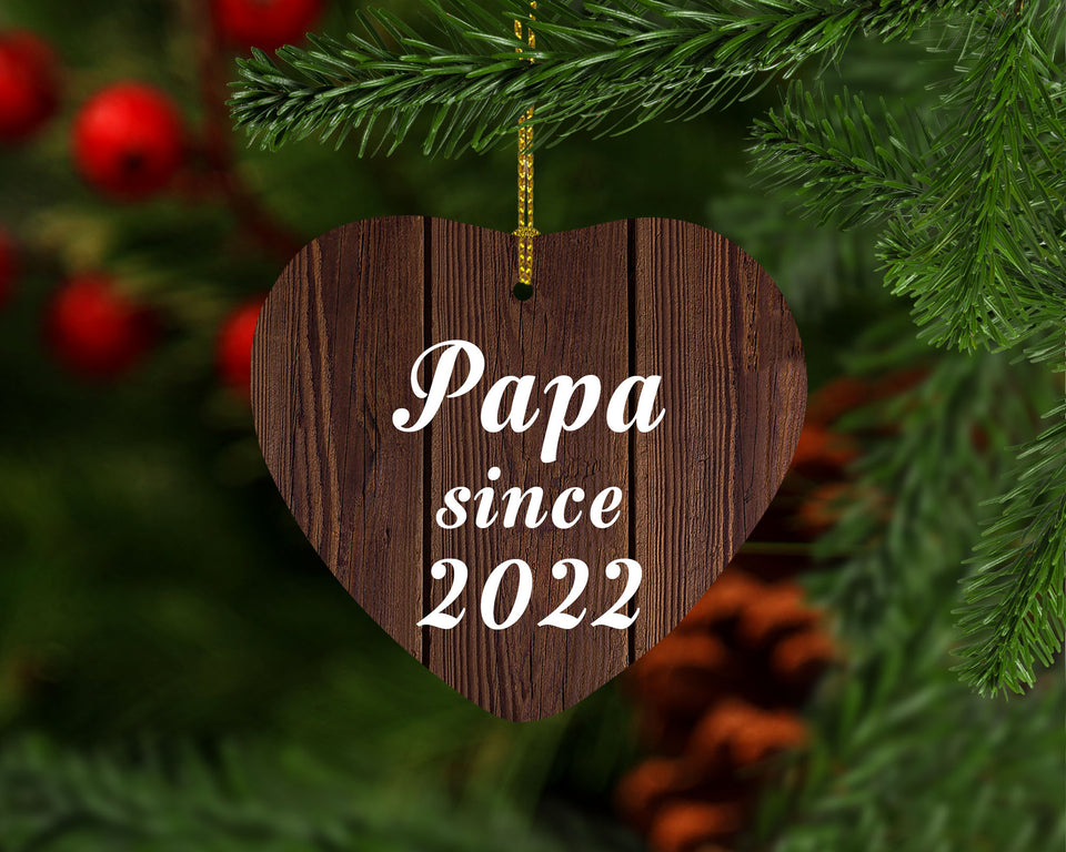Papa Since 2022 - Heart Ornament D