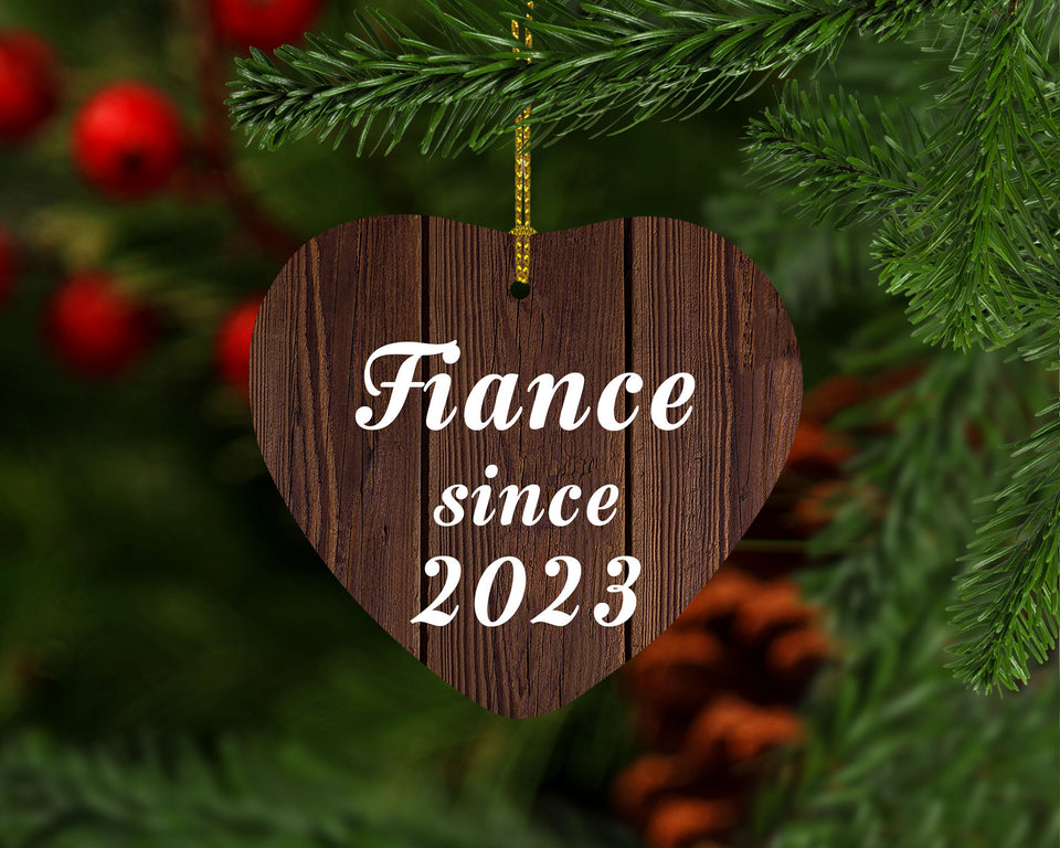 Fiance Since 2023 - Heart Ornament D