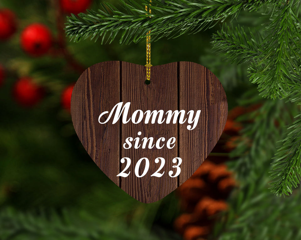 Mommy Since 2023 - Heart Ornament D