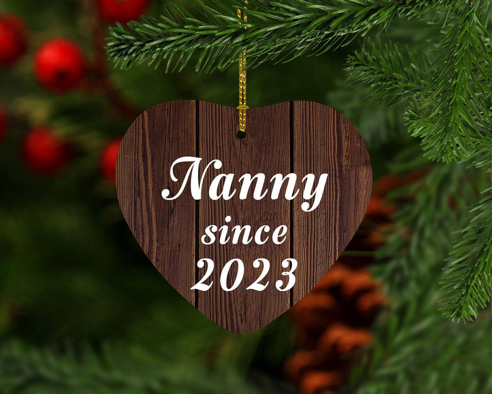 Nanny Since 2023 - Heart Ornament D