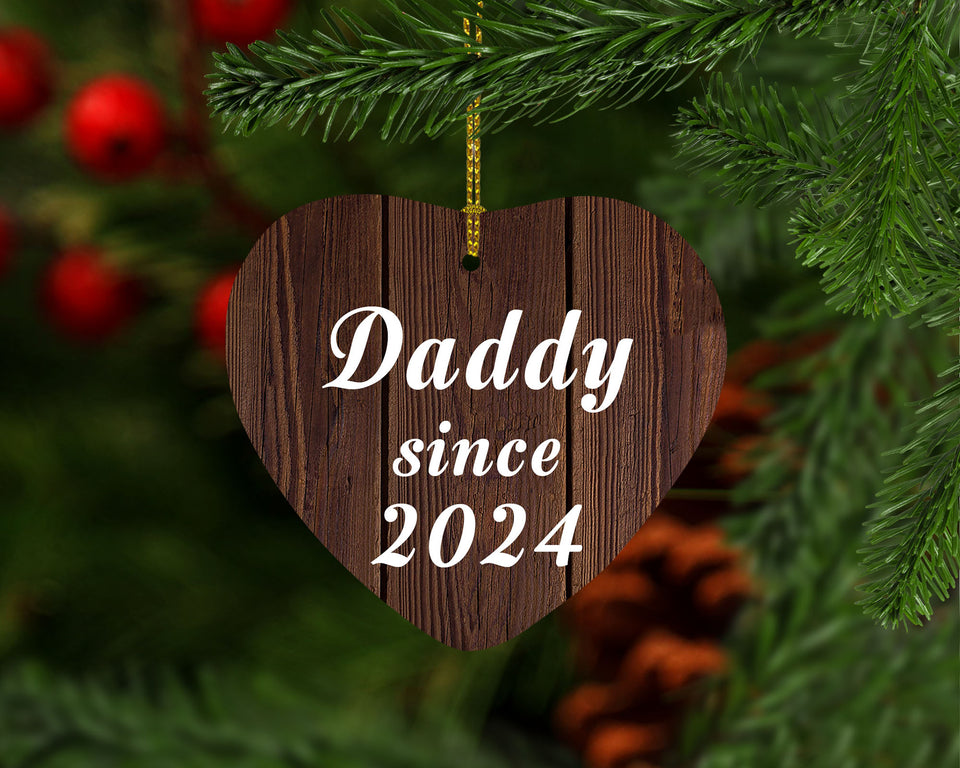 Daddy Since 2024 - Heart Ornament D