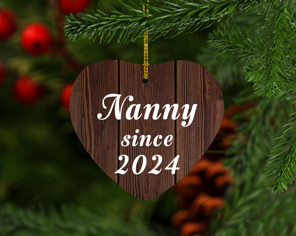 Nanny Since 2024 - Heart Ornament D
