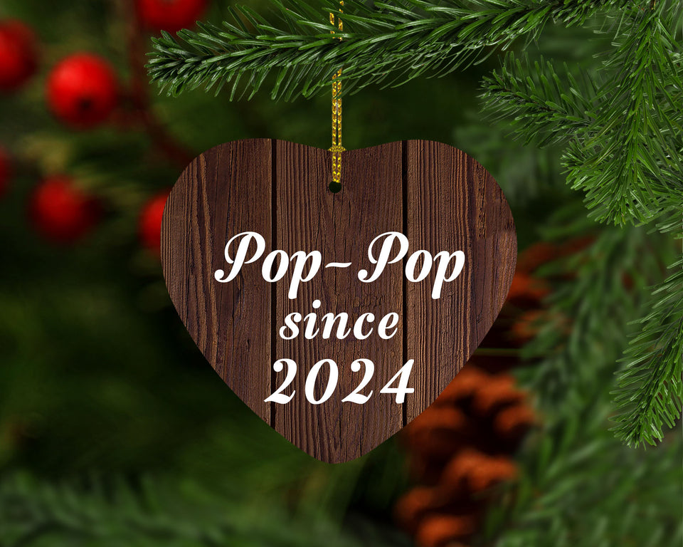 Pop-Pop Since 2024 - Heart Ornament D
