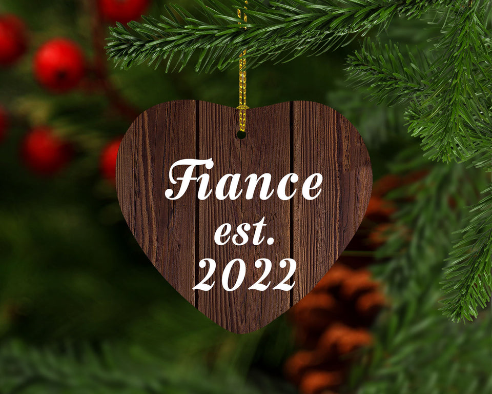 Fiance Established EST. 2022 - Heart Ornament D