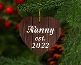 Nanny Established EST. 2022 - Heart Ornament D
