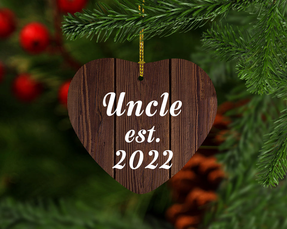 Uncle Established EST. 2022 - Heart Ornament D