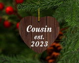 Cousin Established EST. 2023 - Heart Ornament D