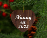 Nanny Established EST. 2023 - Heart Ornament D