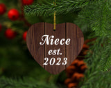 Niece Established EST. 2023 - Heart Ornament D
