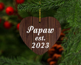 Papaw Established EST. 2023 - Heart Ornament D