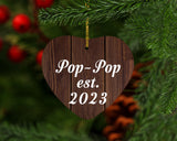 Pop-Pop Established EST. 2023 - Heart Ornament D
