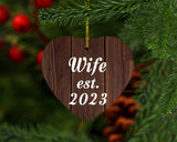 Wife Established EST. 2023 - Heart Ornament D
