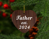 Father Established EST. 2024 - Heart Ornament D