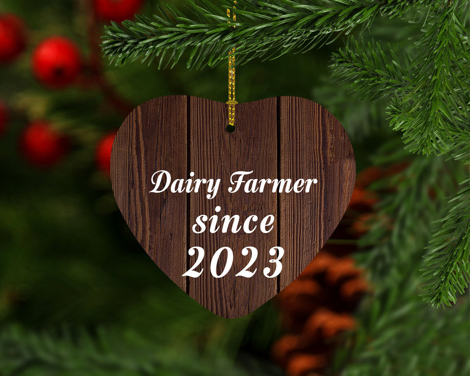 Dairy Farmer Since 2023 - Heart Ornament D