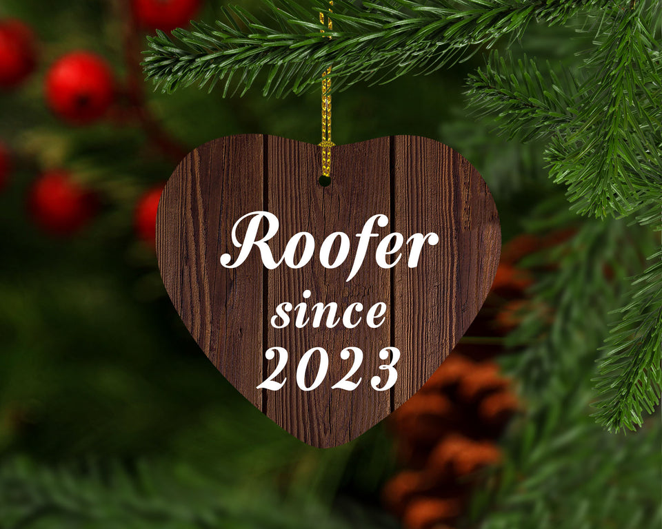 Roofer Since 2023 - Heart Ornament D