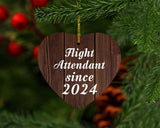 Flight Attendant Since 2024 - Heart Ornament D