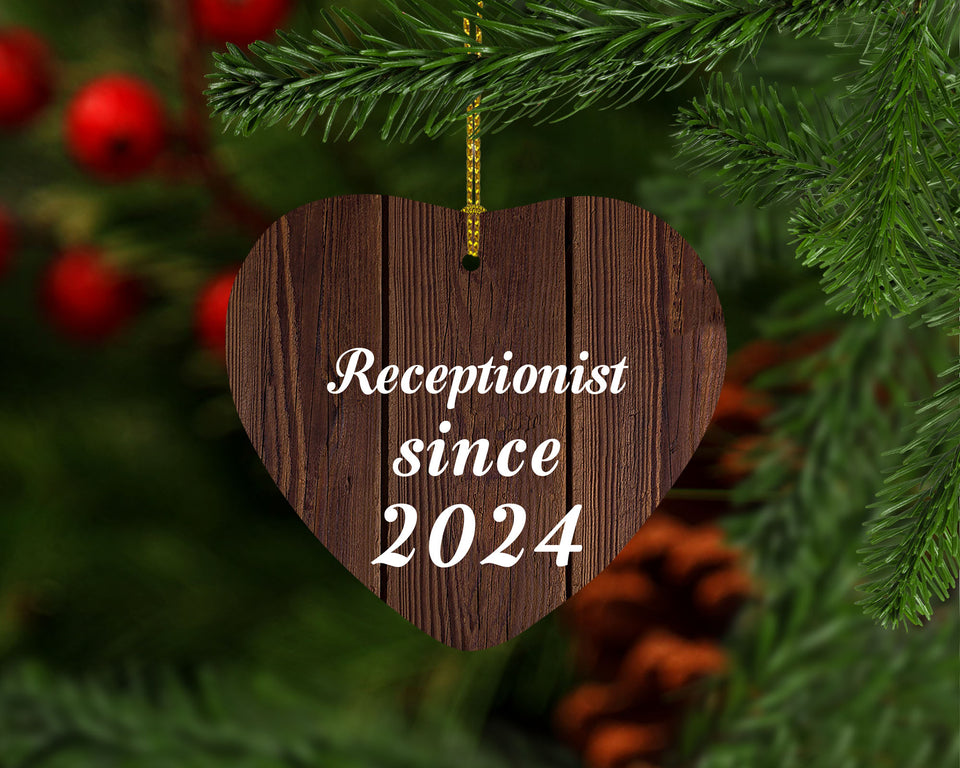 Receptionist Since 2024 - Heart Ornament D