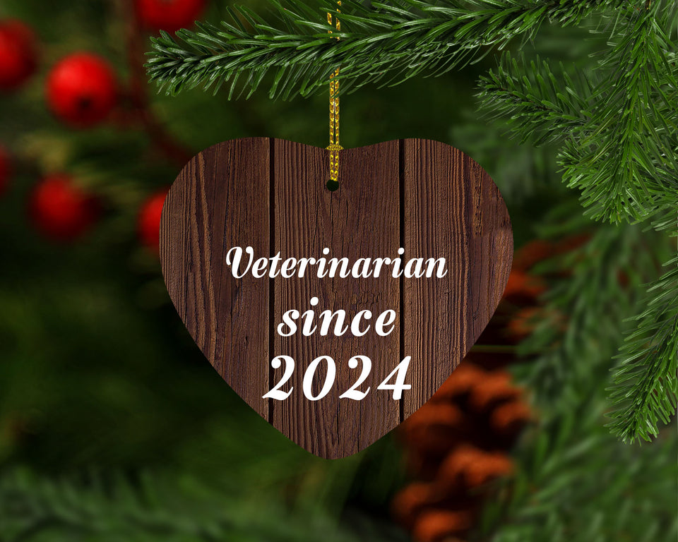 Veterinarian Since 2024 - Heart Ornament D