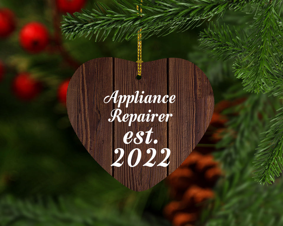 Appliance Repairer Established Est. 2022 - Heart Ornament D