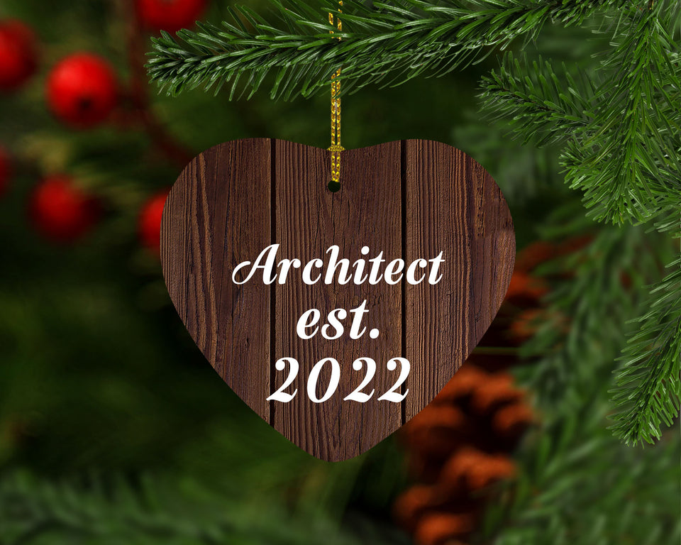 Architect Established Est. 2022 - Heart Ornament D