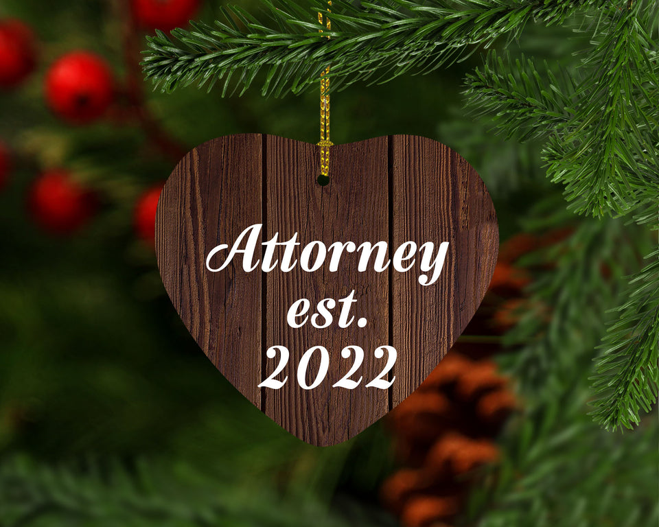 Attorney Established Est. 2022 - Heart Ornament D