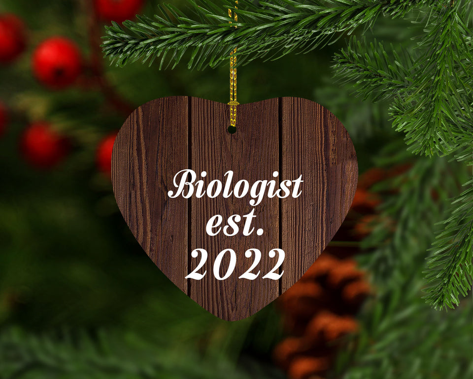 Biologist Established Est. 2022 - Heart Ornament D