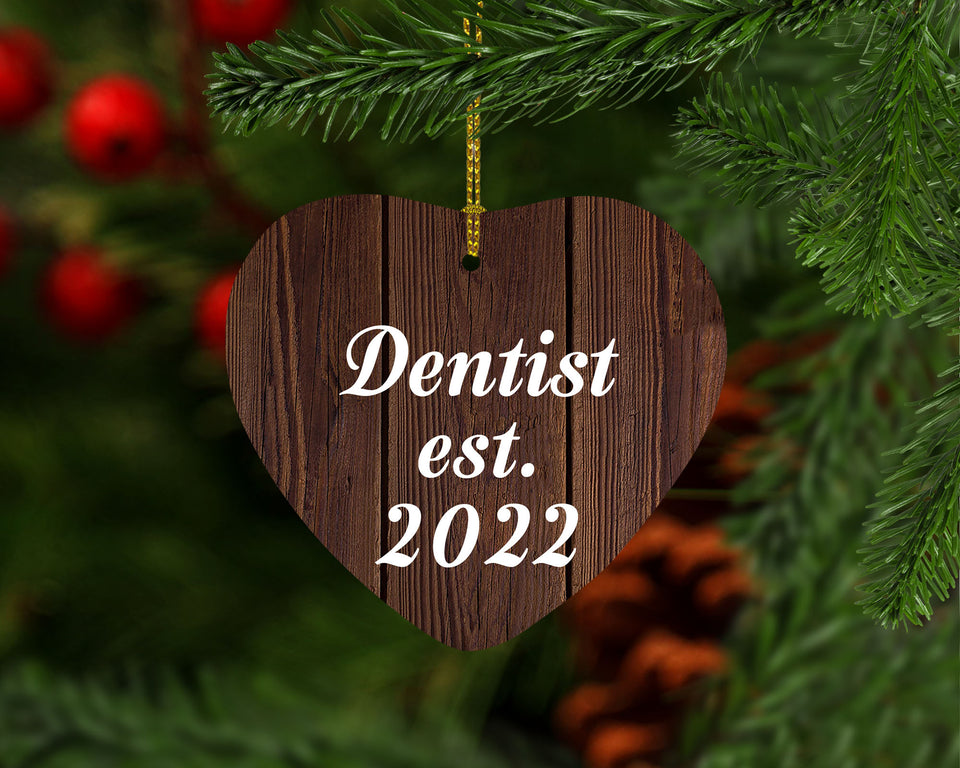 Dentist Established Est. 2022 - Heart Ornament D