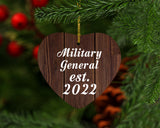 Military General Established Est. 2022 - Heart Ornament D