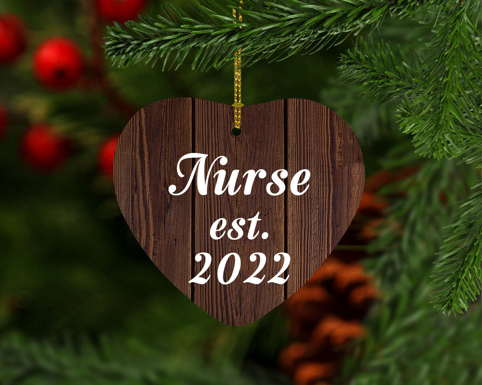 Nurse Established Est. 2022 - Heart Ornament D
