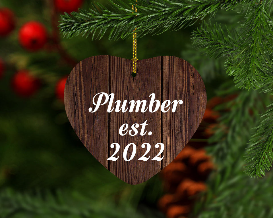 Plumber Established Est. 2022 - Heart Ornament D