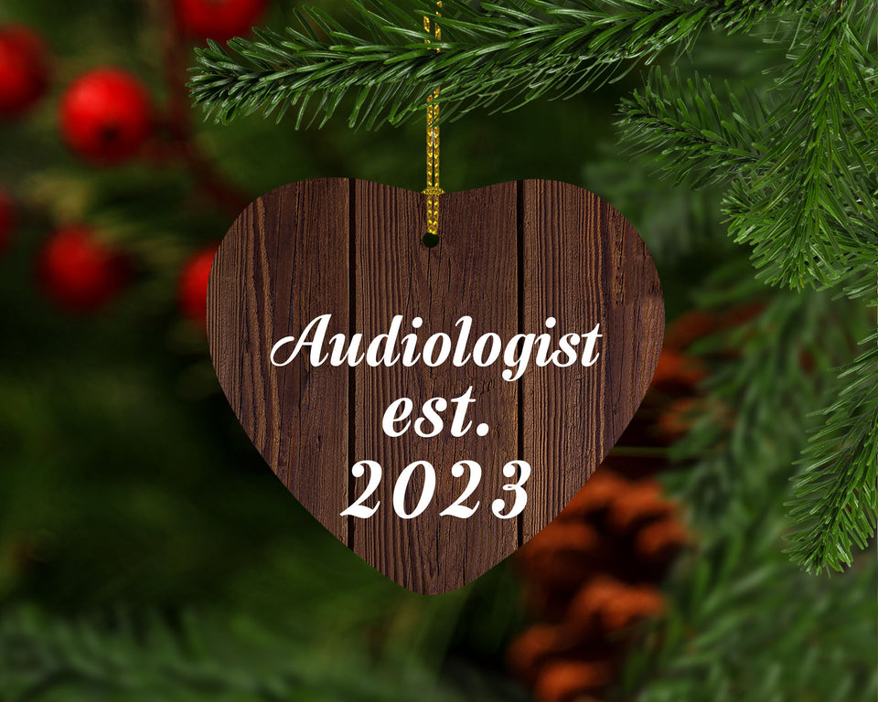 Audiologist Established Est. 2023 - Heart Ornament D
