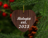 Biologist Established Est. 2023 - Heart Ornament D