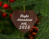 Flight Attendant Established Est. 2023 - Heart Ornament D