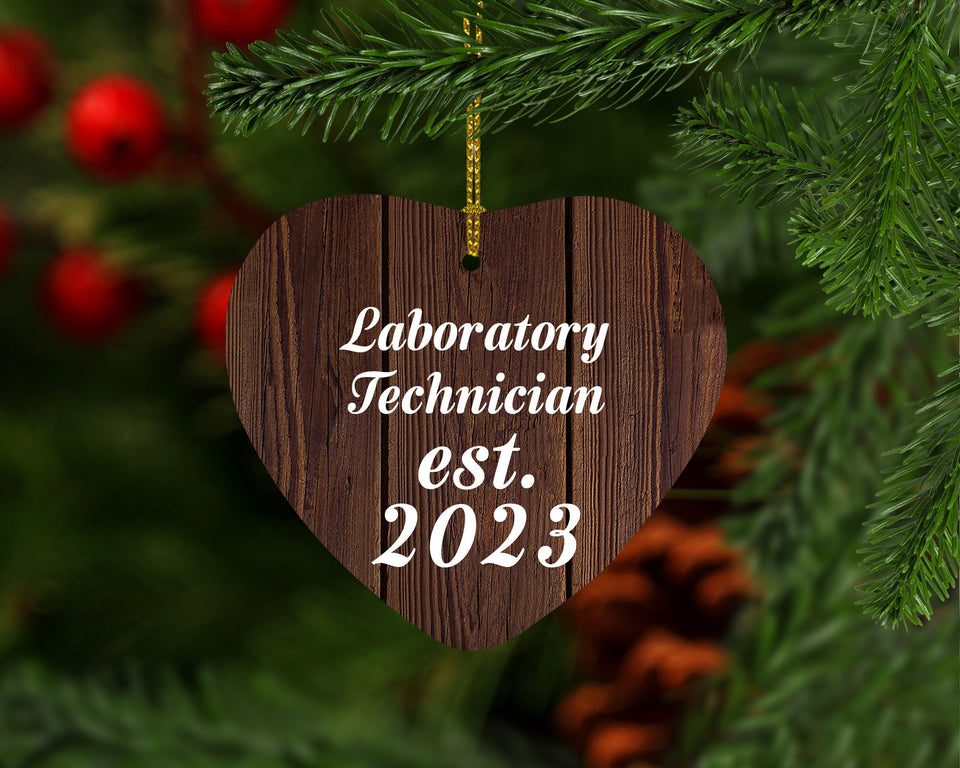 Laboratory Technician Established Est. 2023 - Heart Ornament D